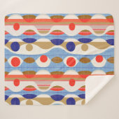 Modern rood blauw ogee patroon sherpa deken (Voorkant (horizontaal))