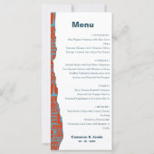 Modern Rood Blauw Rand Drinken Diner Menu (Achterkant)
