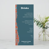 Modern Rood Blauw Rand Drinken Diner Menu (Staand voorkant)
