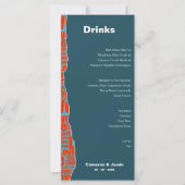 Modern Rood Blauw Rand Drinken Diner Menu (Voorkant)