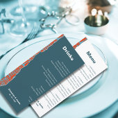Modern Rood Blauw Rand Drinken Diner Menu