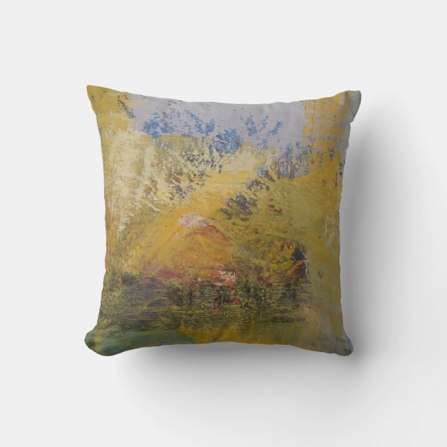 Modern Rood Blauw Zacht Pastel Kleur Abstract Kussen (Voorkant)