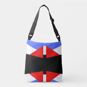 Modern Rood & Blauw & zwart & wit kleurenblok Crossbody Tas