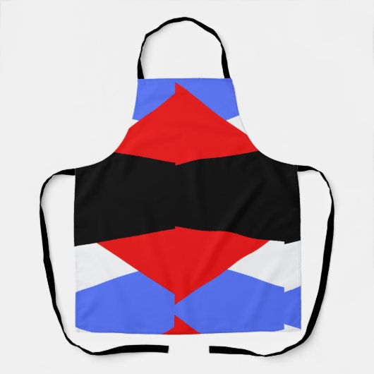 Modern Rood & Blauw & zwart & wit kleurenblok Schort (Voorkant)