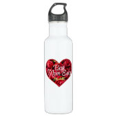 Modern rood bloemenhart beste mam ooit Moederdag Waterfles (Voorkant)