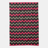 Modern rood bruin zwart Chevron patroon Theedoek (Verticaal)