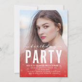 Modern rood Confetti elke leeftijd foto verjaardag Kaart (Voorkant)