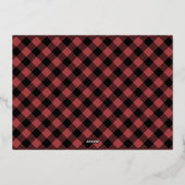 Modern rood dankbare herfstbladeren Thanksgiving Folie Uitnodiging (Achterkant)