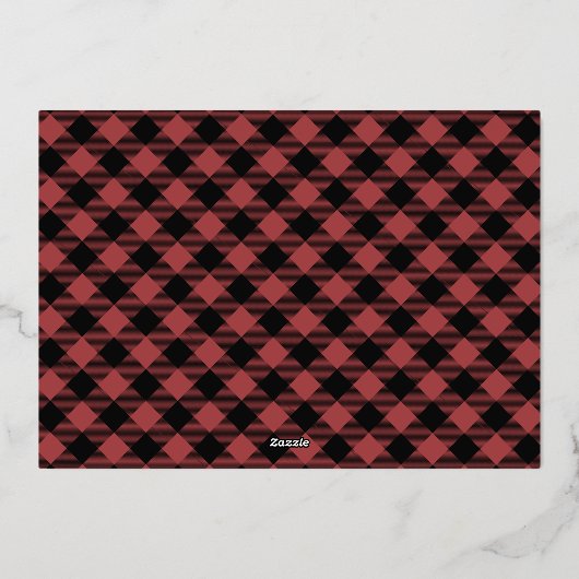 Modern rood dankbare herfstbladeren Thanksgiving Folie Uitnodiging (Achterkant)