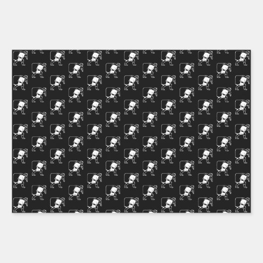 Modern rood donkergroen zwart Sinterklaaspatroon Inpakpapier Vel (Voorkant 3)