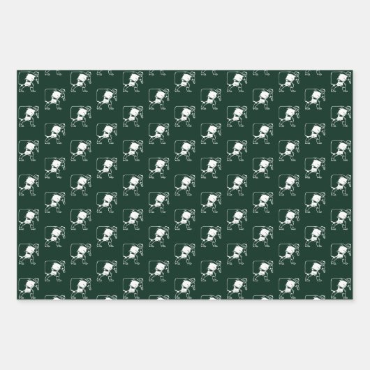 Modern rood donkergroen zwart Sinterklaaspatroon Inpakpapier Vel (Voorkant 2)