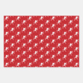 Modern rood donkergroen zwart Sinterklaaspatroon Inpakpapier Vel (Voorkant)