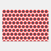 Modern rood en blauw geometrisch patroon inpakpapier vel (Voorkant 2)