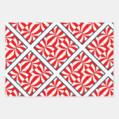 Modern rood en blauw geometrisch patroon inpakpapier vel (Voorkant)