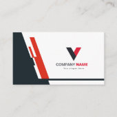 Modern rood en donker visitekaartje (Voorkant)