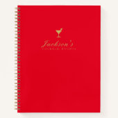 Modern rood en goud blanco cocktail recept boek (Voorkant)