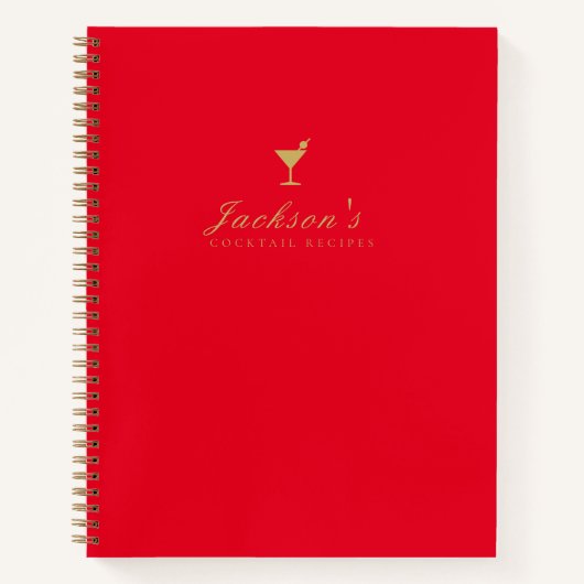 Modern rood en goud blanco cocktail recept boek (Voorkant)