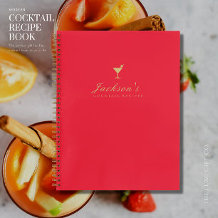 Modern rood en goud blanco cocktail recept boek
