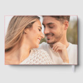 Modern Rood en Goud Wavy Lijst Fotobruiloft Gastenboek (Achterkant)