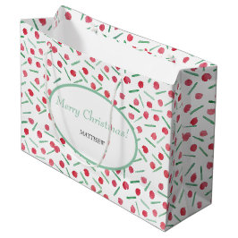 Modern rood en groen boho patroon groot cadeauzakje