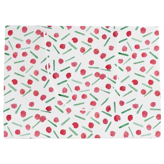 Modern rood en groen boho patroon groot cadeauzakje (Achterkant)