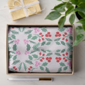 Modern rood en groen kerstbloempatroon Falala Tissuepapier (Geschenk)