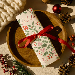 Modern rood en groen kerstbloempatroon Falala Tissuepapier