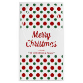 Modern rood en groen patroon Kerstmis Klein Cadeauzakje (Achterkant)