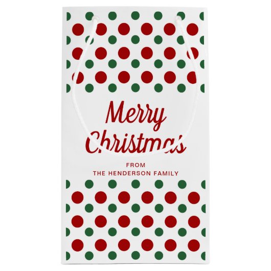 Modern rood en groen patroon Kerstmis Klein Cadeauzakje (Achterkant)