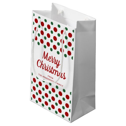 Modern rood en groen patroon Kerstmis Klein Cadeauzakje (Achterkant Gekanteld)