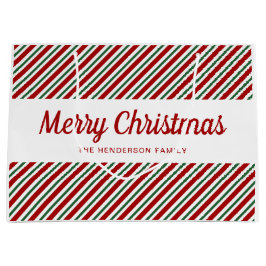 Modern Rood En Groen Patroon Prettig Kerstfeest Groot Cadeauzakje