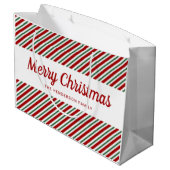 Modern rood en groen patroon Vrolijk kerstfeest Groot Cadeauzakje (Achterkant Gekanteld)