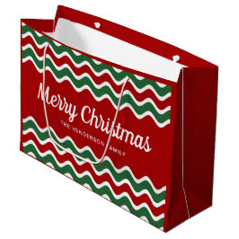 Modern Rood en Groen Prettig Kerstfeest Groot Cadeauzakje