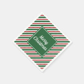 Modern rood en groen script Vrolijk kerstfeest Servet (Hoek)