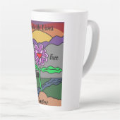 Modern rood en Paars digitaal gekleurd Handje gete Latte Mok (Rechterhoek)