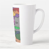 Modern rood en Paars digitaal gekleurd Handje gete Latte Mok (Rechts)