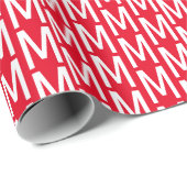 Modern rood en wit aangepaste initiaal letter patr cadeaupapier (Rol Hoek)
