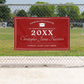 Modern Rood en Wit Afstuderen Spandoek (Insitu)