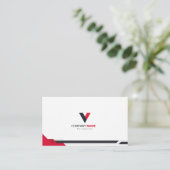 Modern rood en wit elegant visitekaartje (Staand voorkant)