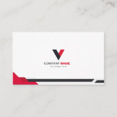 Modern rood en wit elegant visitekaartje (Voorkant)