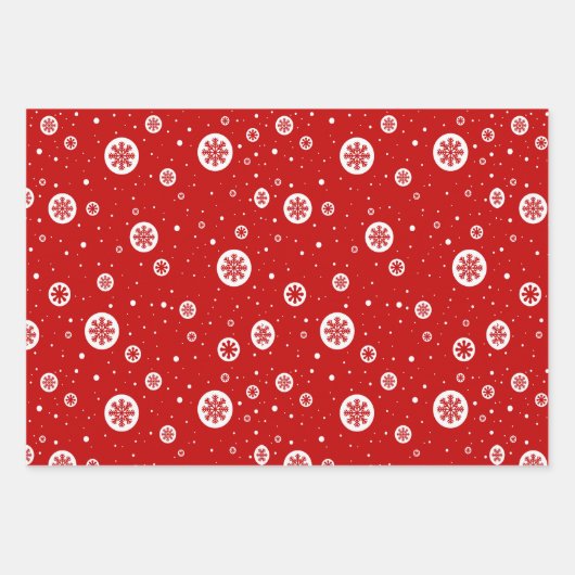 Modern rood en wit geometrisch Stippen patroon Inpakpapier Vel (Voorkant 2)