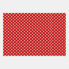 Modern rood en wit geometrisch Stippen patroon Inpakpapier Vel