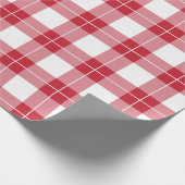 Modern rood en wit geruite patroon cadeaupapier (Hoek)