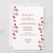 Modern rood en wit kersenbloesem Vrijgezellenfeest Kaart (Voorkant)