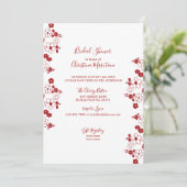 Modern rood en wit kersenbloesem Vrijgezellenfeest Kaart (Staand voorkant)