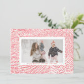 Modern rood en wit kerstLijst Foto Happy Hol Feestdagenkaart (Staand voorkant)