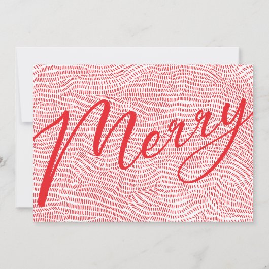 Modern rood en wit kerstLijst Foto Happy Hol Feestdagenkaart (Achterkant)