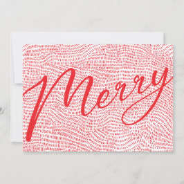 Modern rood en wit kerstLijst Foto Happy Hol Feestdagenkaart