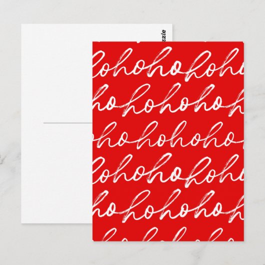 Modern rood en wit kerstpatroon briefkaart (Voorkant / Achterkant)