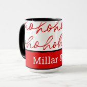 Modern rood en wit kerstpatroon mok (Voorkant links)